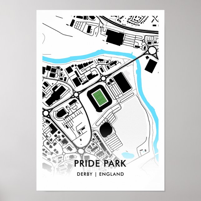 Póster Poster del Estadio Pride Park - Hogar del Condado  (Frente)