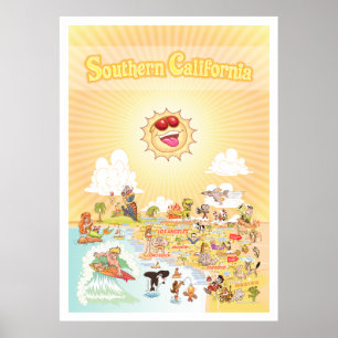 Póster Poster del estado de oro del sur de California