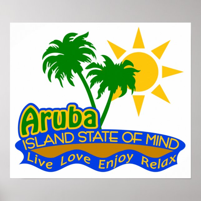 Póster Poster del estado mental de Aruba (Frente)