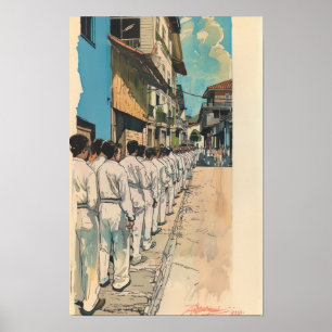 Póster Poster del estilo del libro de historietas, Ilustr