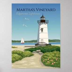 Póster Poster del faro de Edgartown