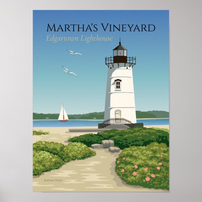 Póster Poster del faro de Edgartown (Frente)