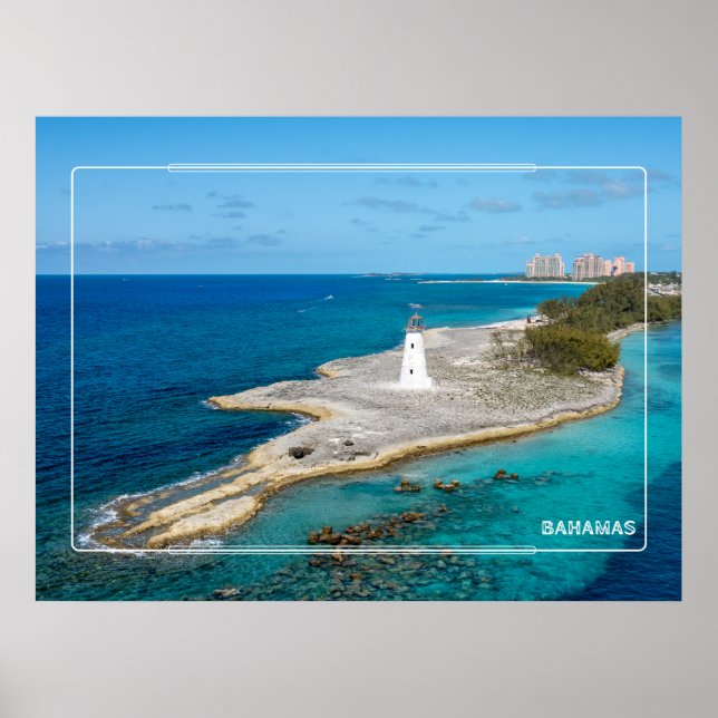 Póster Poster del faro de las islas de las Bahamas (Frente)