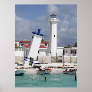 Póster Poster del faro de Puerto Morelos