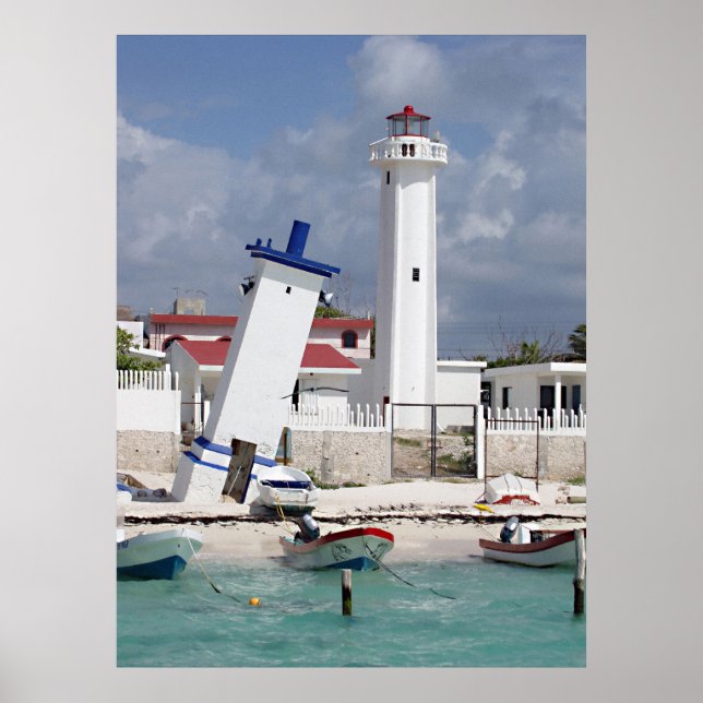 Póster Poster del faro de Puerto Morelos (Frente)