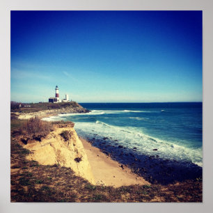 Póster poster del faro del punto del montauk