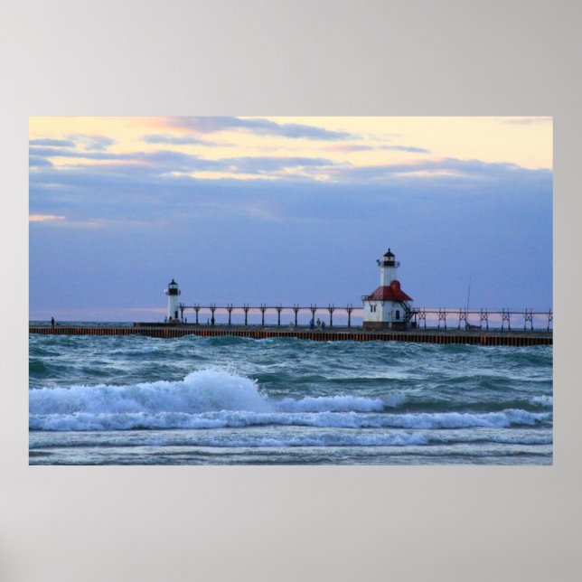 Póster Poster del faro Lake Michigan St. Joe (Frente)