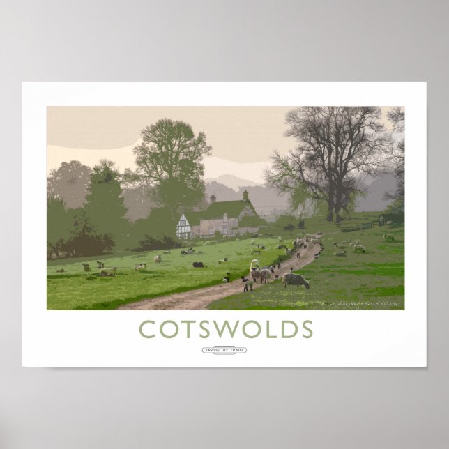 Póster Poster del Ferrocarril Cotswolds (Frente)