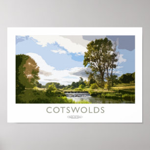 Póster Poster del ferrocarril de Cotswolds