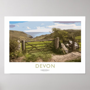 Póster Poster del ferrocarril de Devon