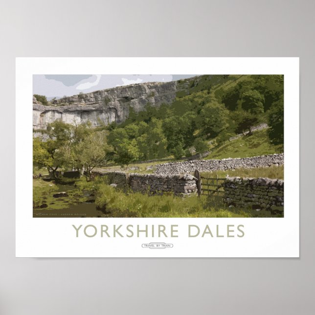 Póster Poster del ferrocarril de Yorkshire dales (Frente)