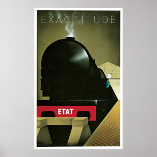 Póster Poster del Ferrocarril Francés Exactitude Vintage