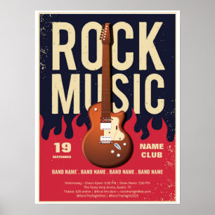 Póster Poster del Festival de Música Rock - Desig de guit