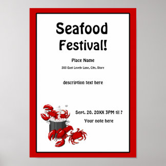 Póster Poster del Festival del Cangrejo de Mariscos