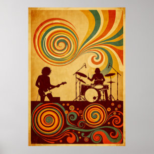 Póster Poster del Festival Psicodélico de la Era Hippie d