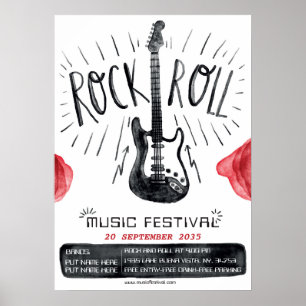 Póster Poster del Festival Watercolor Rock & Roll
