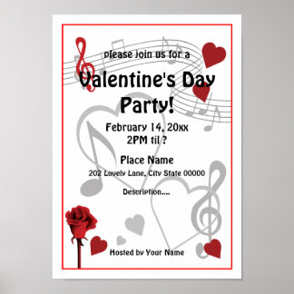Póster Poster del Fiesta el día de San Valentín Music Hea