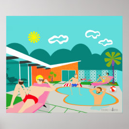 Póster Poster del Fiesta Retro Gay Pool