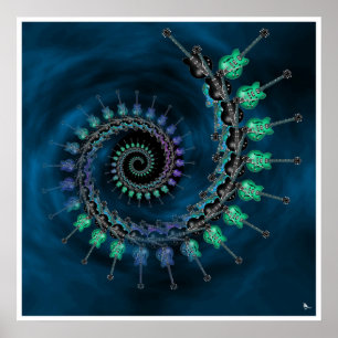 Póster Poster del fractal de la guitarra