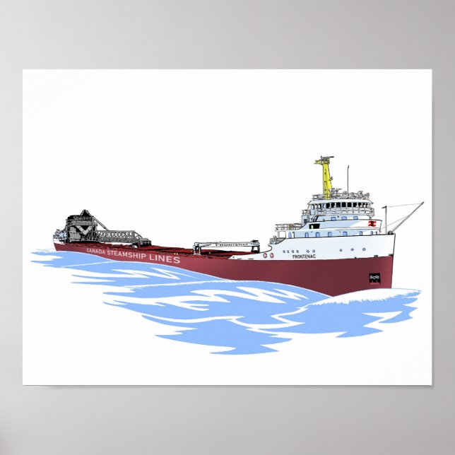 Póster Poster del Freighter Frontenac de los Grandes Lago (Frente)