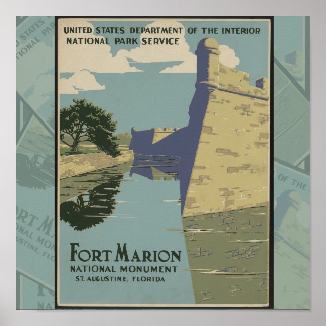 Póster Poster del Fuerte Español de St. Augustine Florida (Frente)