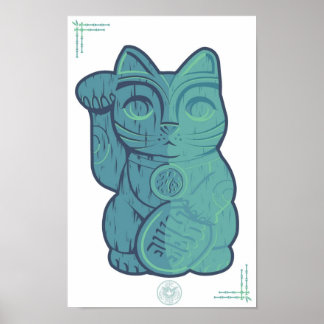 Póster Poster del gato afortunado de Tiki