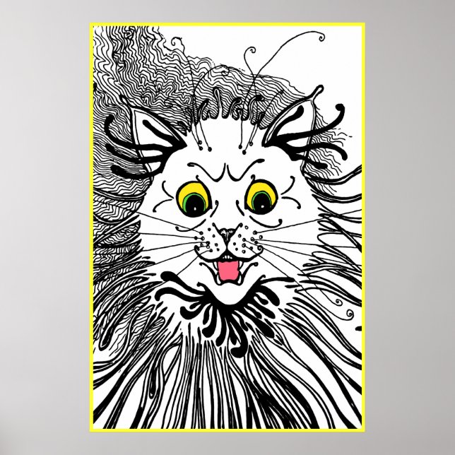 Póster Poster del gato Art Nouveau de Vintage Louis Wain (Frente)