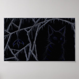 Póster Poster del gato de las telarañas del goteo