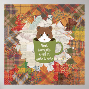 Póster Poster del gato de salto de otoño