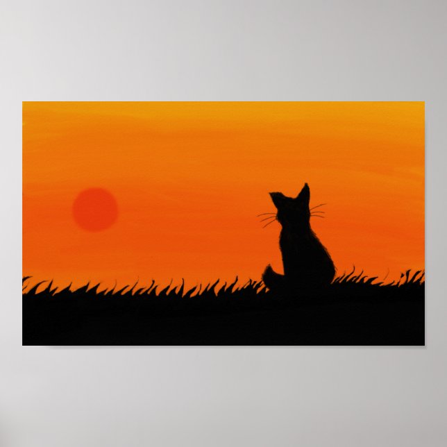 Póster Poster del gato del atardecer (Frente)