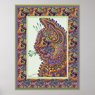 Póster Poster del gato del papel pintado de la fantasía