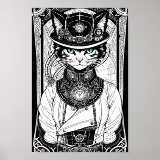Póster Poster del gato Steampunk