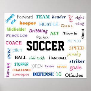 Póster ¡Poster del glosario del FÚTBOL! ¡De motivación!