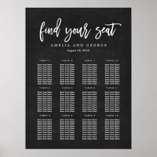 Póster Poster del gráfico de asientos de caligrafía pinch