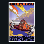 Póster Poster del Gran Premio de Hungría de 1936, de esti<br><div class="desc">Huella de reproducción de un poster vintage de Art Deco que promueve el Gran Premio Húngaro de Budapest de 1936. Esta impresión art-deco ha sido remodelada digitalmente para resaltar los colores originales,  aún mejor y arreglar tantas imperfecciones como sea posible.</div>