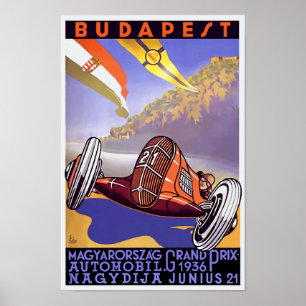 Póster Poster del Gran Premio de Hungría de 1936, de esti