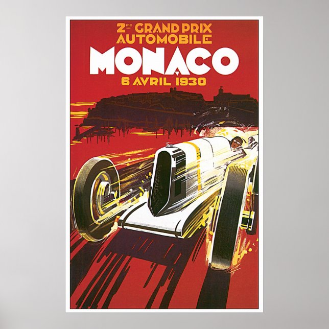 Póster poster del Gran Premio de Mónaco de 1930 (Frente)