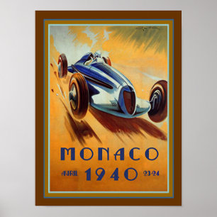 Póster poster del Gran Premio de Mónaco de 1940