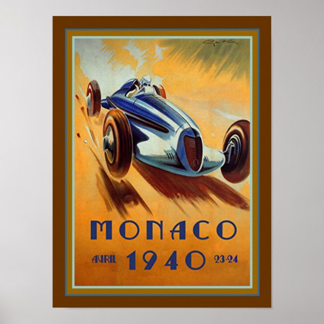 Póster poster del Gran Premio de Mónaco de 1940 (Frente)
