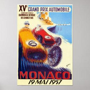 Póster poster del Gran Premio de Mónaco de 1957