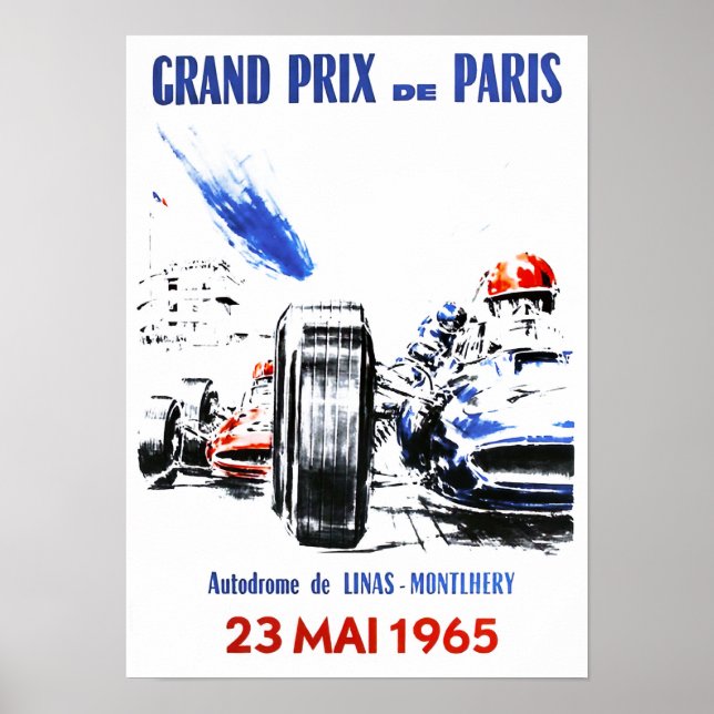 Póster poster del Gran Premio de París de 1965 (Frente)