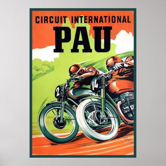Póster poster del Gran Premio de Pau de Motociclismo de 1 (Frente)