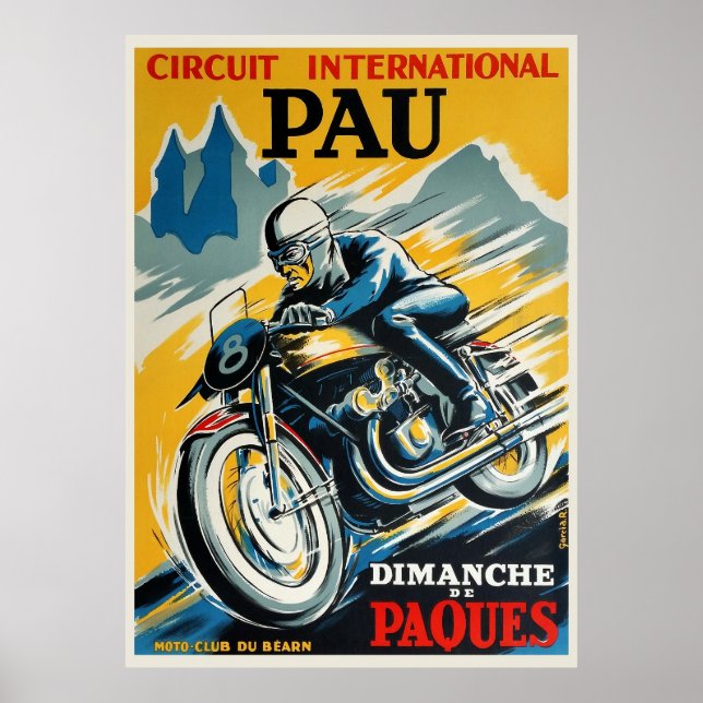 Póster poster del Gran Premio de Pau de Motociclismo de 1 (Frente)