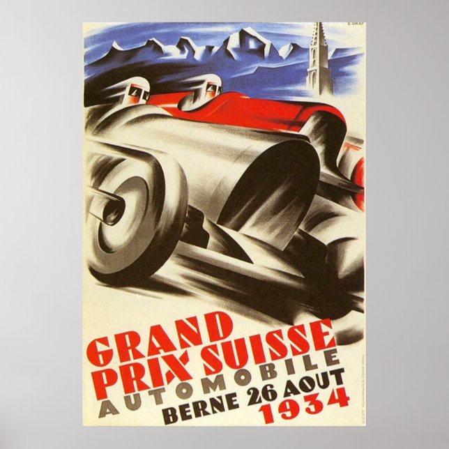 Póster poster del Gran Premio de Suiza de 1934 (Frente)