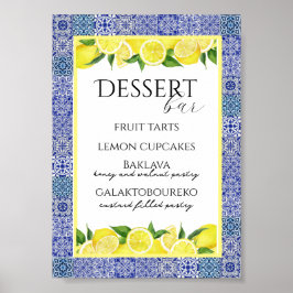 Póster Poster del Grecian Blue and Lemon Dessert Bar