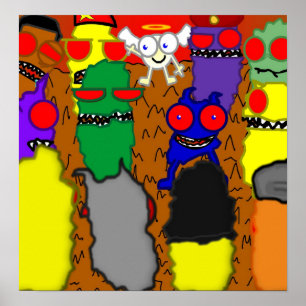 Póster Poster del grupo del tiempo del demonio