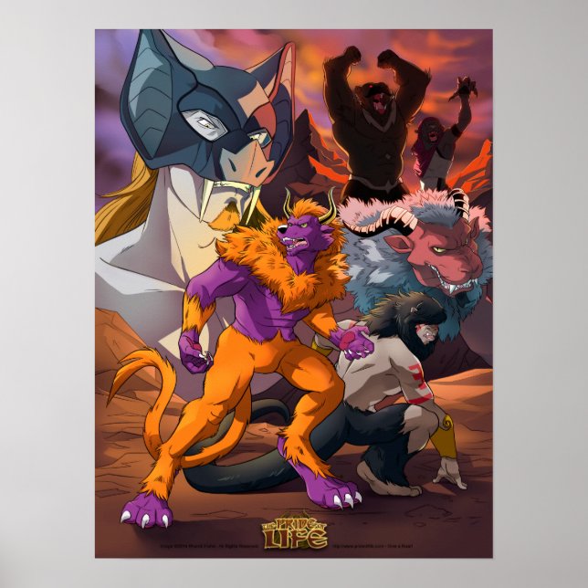 Póster poster del grupo "Wild Kedamono" (Frente)
