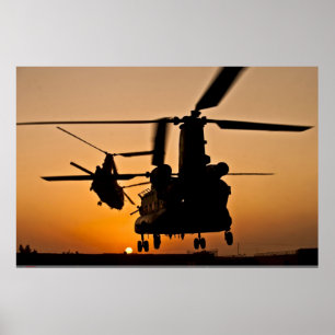 PÓSTER POSTER DEL HELICÓPTERO DE CH-47 CHINOOK