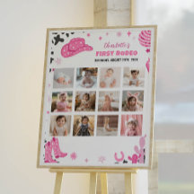 Poster del hito de la foto del cumpleaños de la ni