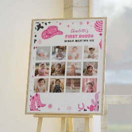 Póster Poster del hito de la foto del cumpleaños de la ni